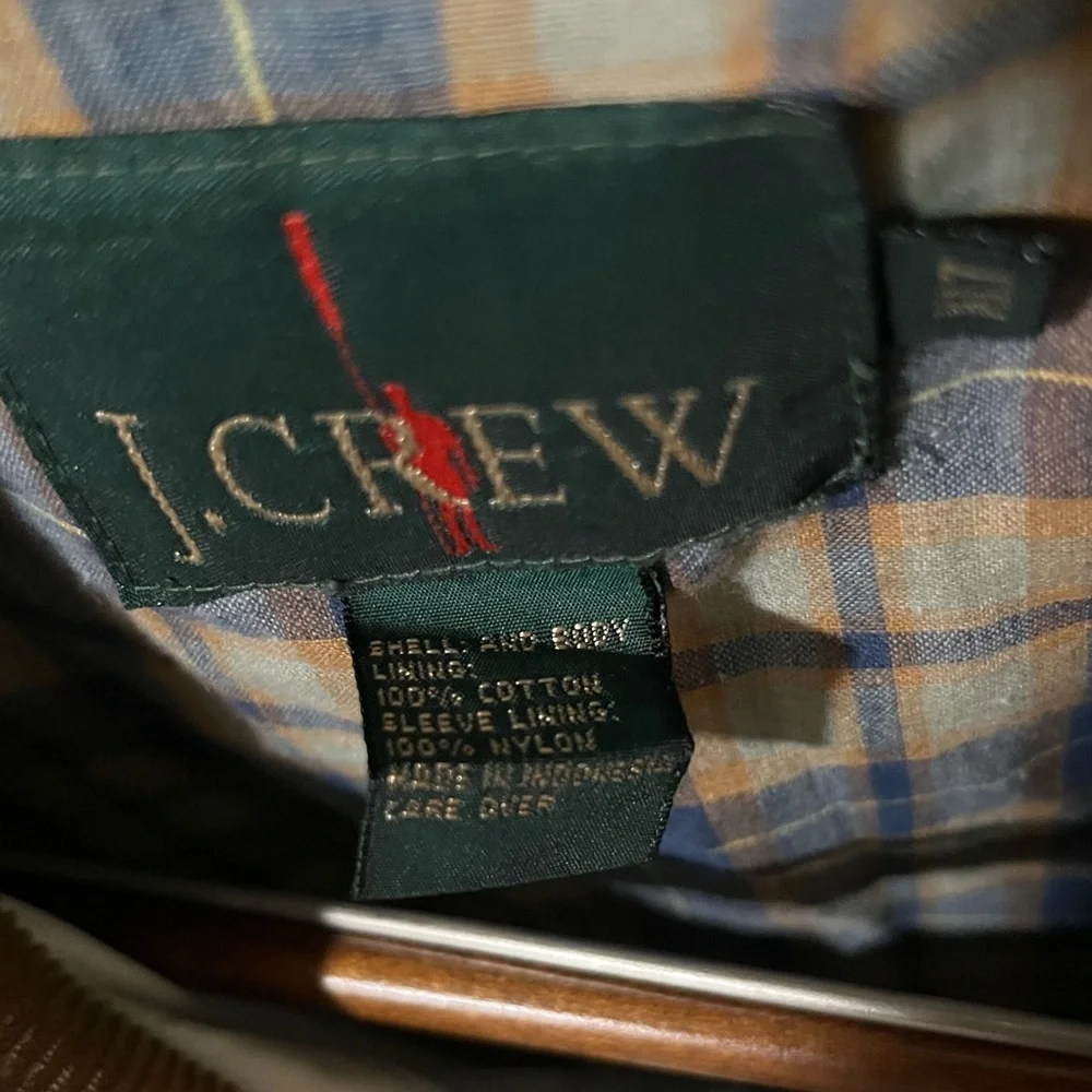 J. Crew Cream Barn Jacket with Brown Corduroy Collar